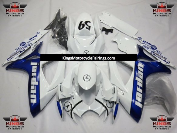 Suzuki GSXR600 (2006-2007) White & Blue Jordan 59 Fairings