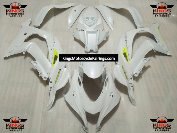 Fairing Kit for a Kawasaki Ninja ZX10R (2016-2020) White & Neon Yellow
