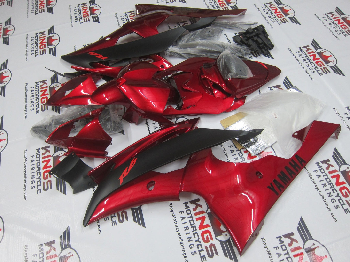 YAMAHA YZF-R6 (2008-2016) CANDY APPLE RED & MATTE BLACK FAIRINGS at KingsMotoryclceFairings.com