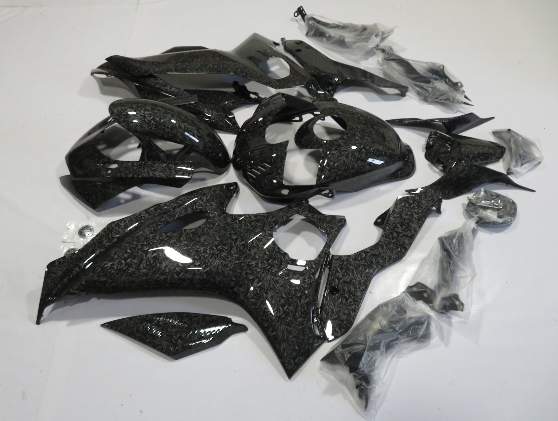 YAMAHA R6 Fairings (2017-2022) Faux Forged Carbon Fiber at KingsMotorcycleFairings.com