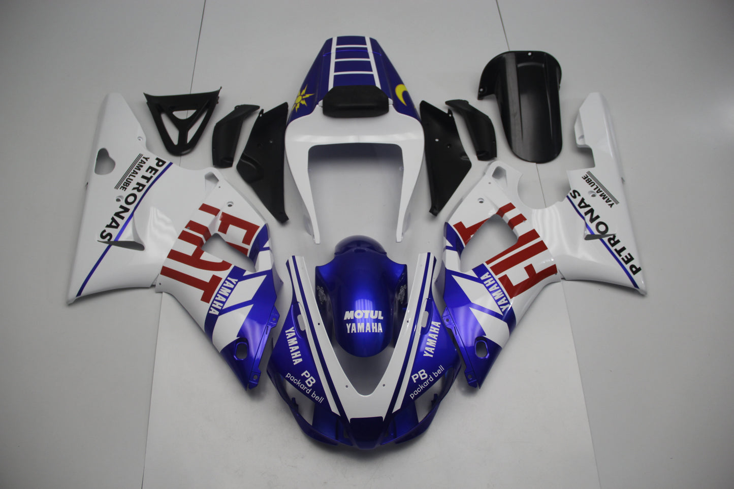 Yamaha R1 Fairings (1998-1999) Blue, White, Red, Yellow, Black FIAT at KingsMotorcycleFairings.com