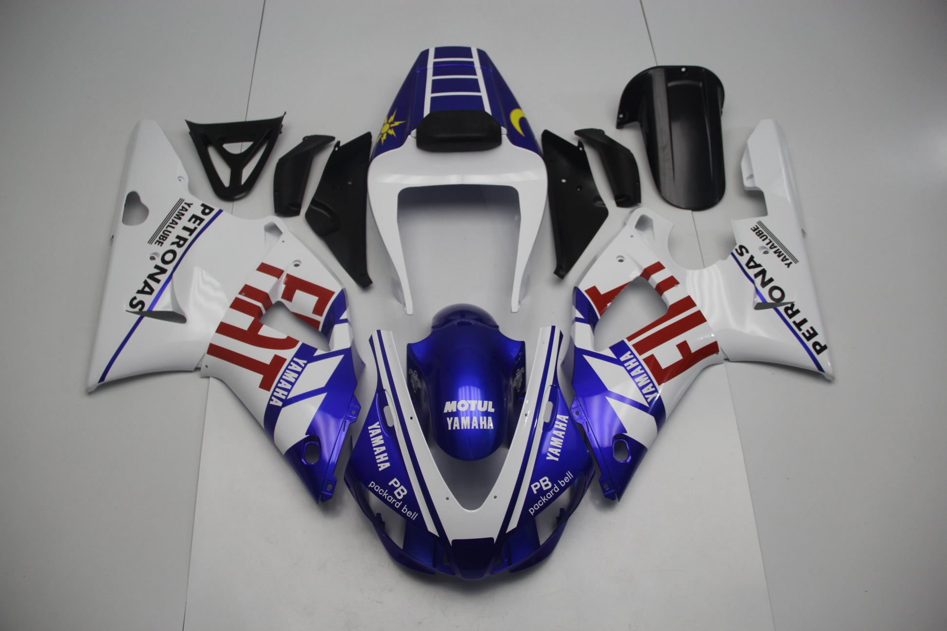 Yamaha R1 Fairings (1998-1999) Blue, White, Red, Yellow, Black FIAT at KingsMotorcycleFairings.com