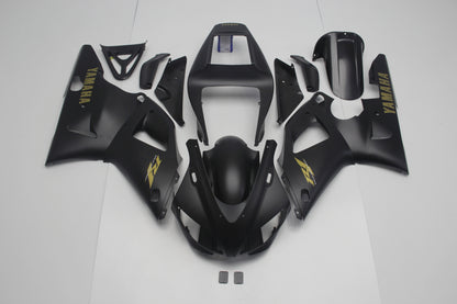 Yamaha R1 Fairings (1998-1999) Matte Black, Gold at KingsMotorcycleFairings.com