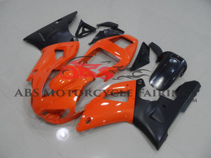 Yamaha R1 Fairings (1998-1999) Orange, Matte Black at KingsMotorcycleFairings.com