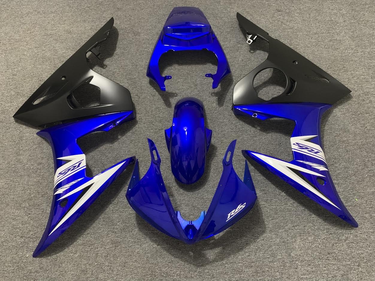 Yamaha R6 Fairings (2003-2004) Blue, Matte Black, White from KingsMotorcycleFairings.com