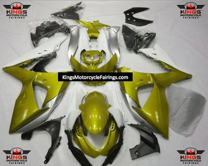 Suzuki GSXR1000 (2009-2016) Yellow, White  & Silver Fairings