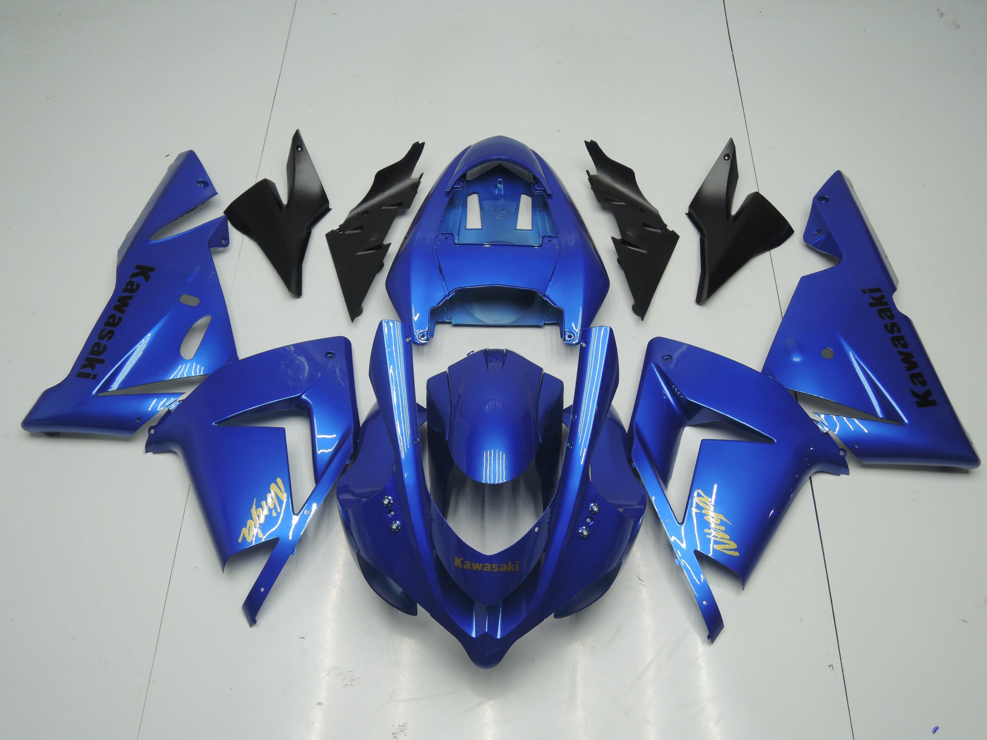 Fairing kit for a Kawasaki ZX10R (2004-2005) Blue, Silver & Black