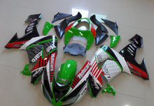 Green, White, Black and Red Motocard Fairing Kit for a 2006 & 2007 Kawasaki ZX-10R motorcycle