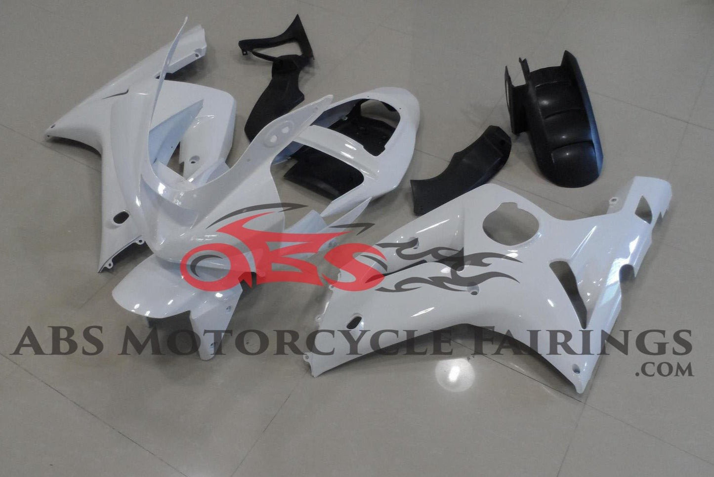 Kawasaki ZX6R 636 (2003-2004) White Fairings