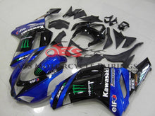 Kawasaki Ninja ZX6R 636 (2007-2008) Blue & Black Monster Energy Fairings