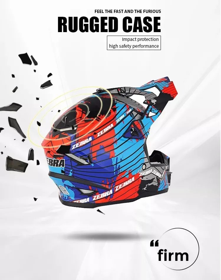 Zebra Dirt Bike Motorcycle Helmet - KingsMotorcycleFairings.com