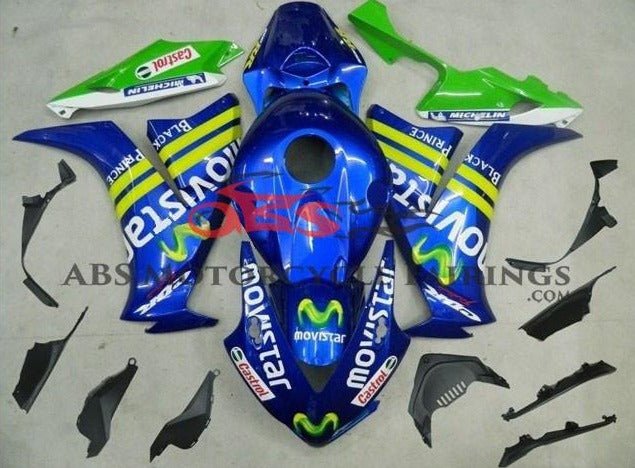 Blue and Green Movistar Fairing Kit for a 2012, 2013, 2014, 2015 & 2016 Honda CBR1000RR motorcycle