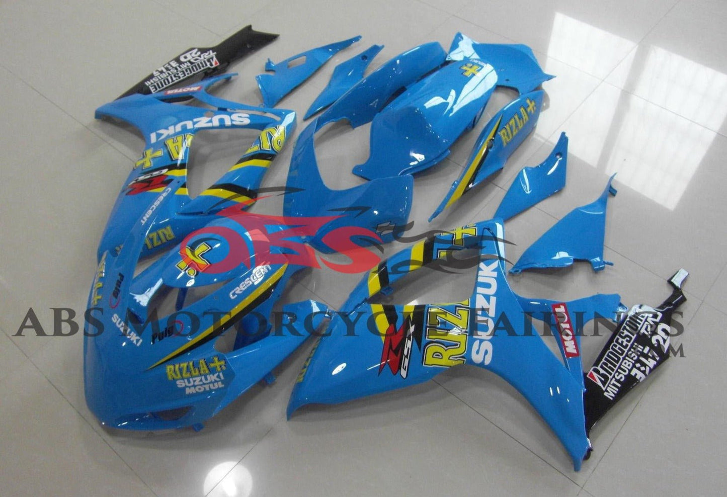 Light Blue Rizla Race Fairing Kit for a 2006 & 2007 Suzuki GSX-R600 motorcycle