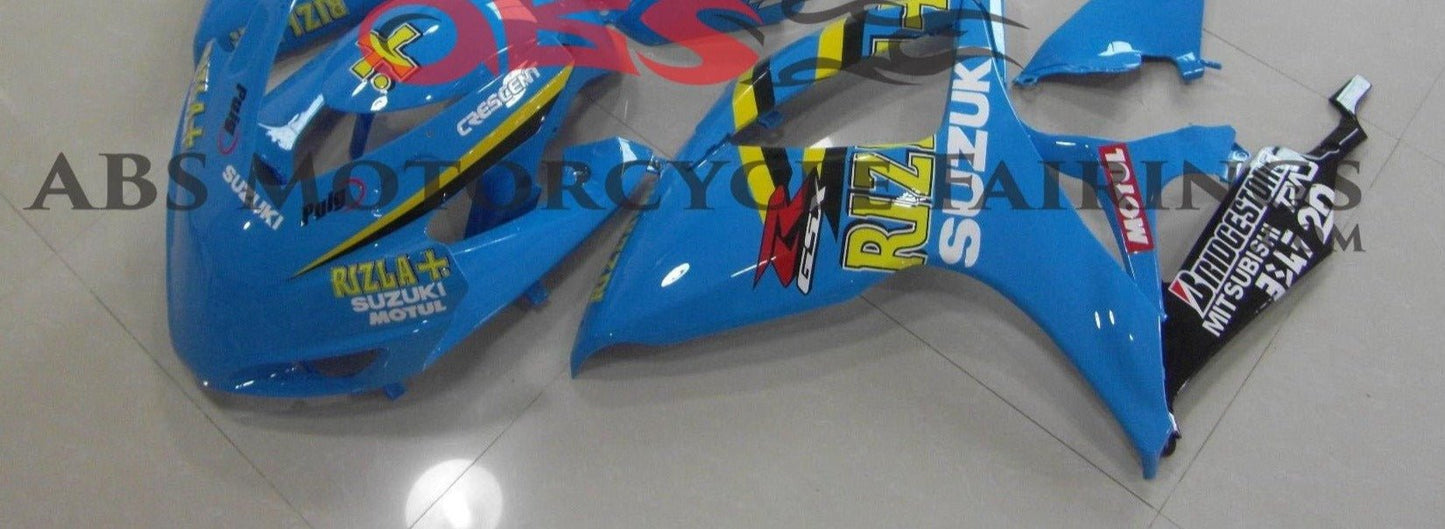 Light Blue Rizla Race Fairing Kit for a 2006 & 2007 Suzuki GSX-R600 motorcycle