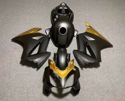 Matte Black & Gold Fairing Kit for a 2008, 2009, 2010, 2011, 2012, & 2013 Kawasaki Ninja 250R motorcycle